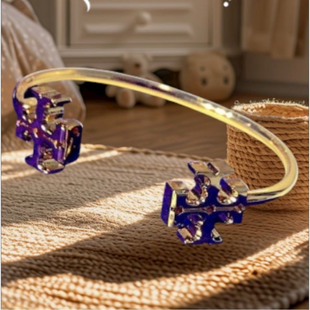 TORY BURCH KIRA 18K GOLD PLATED CUFF BRACELET - Picture 2 of 7